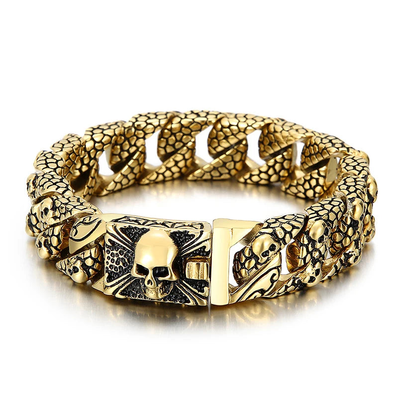 Neo-Gothic Skeleton Charm Bracelet