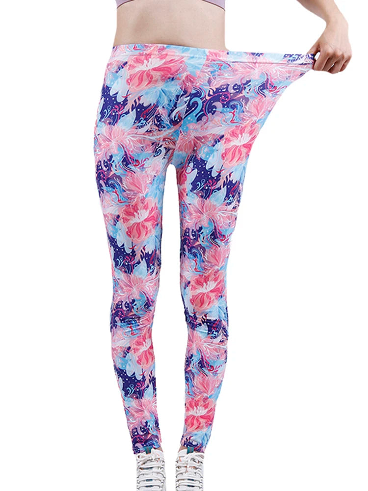 Floral Print High-Waist Jeggings