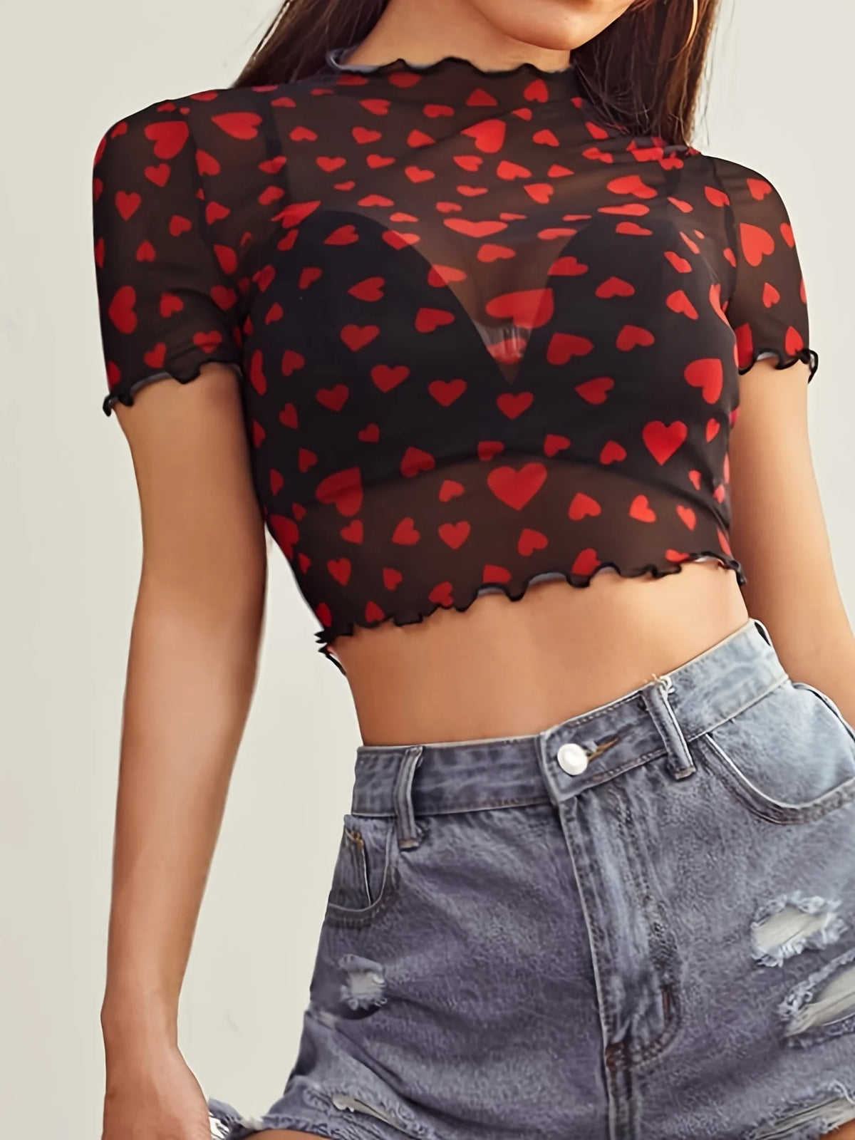 Heart-Shaped Mesh Top