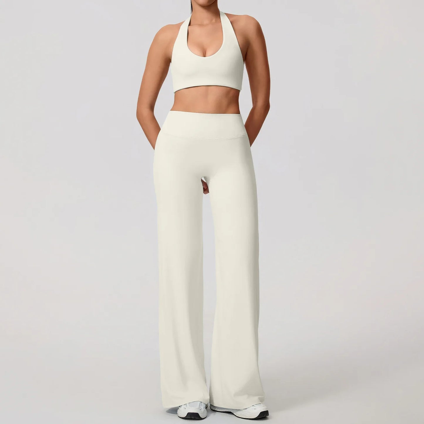 Hearuisavy Backless Halter Yoga Set