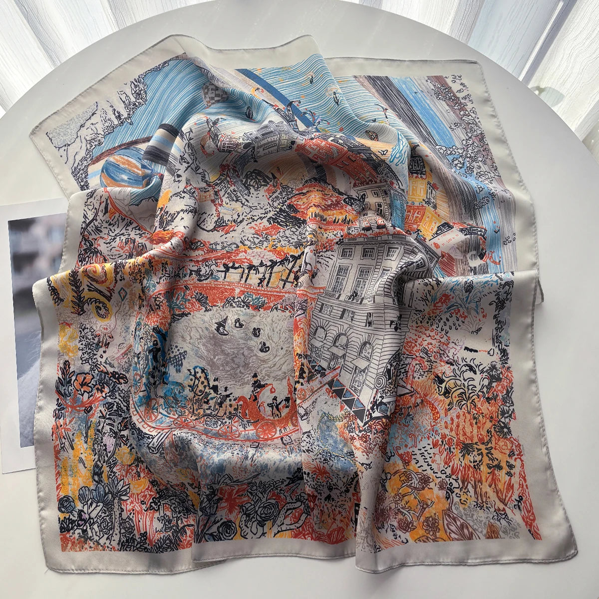 Imitation Silk Print Neckerchief