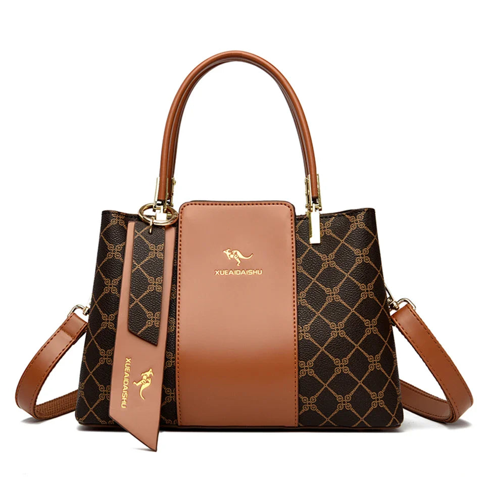 Printed Leather Shoulder Bag