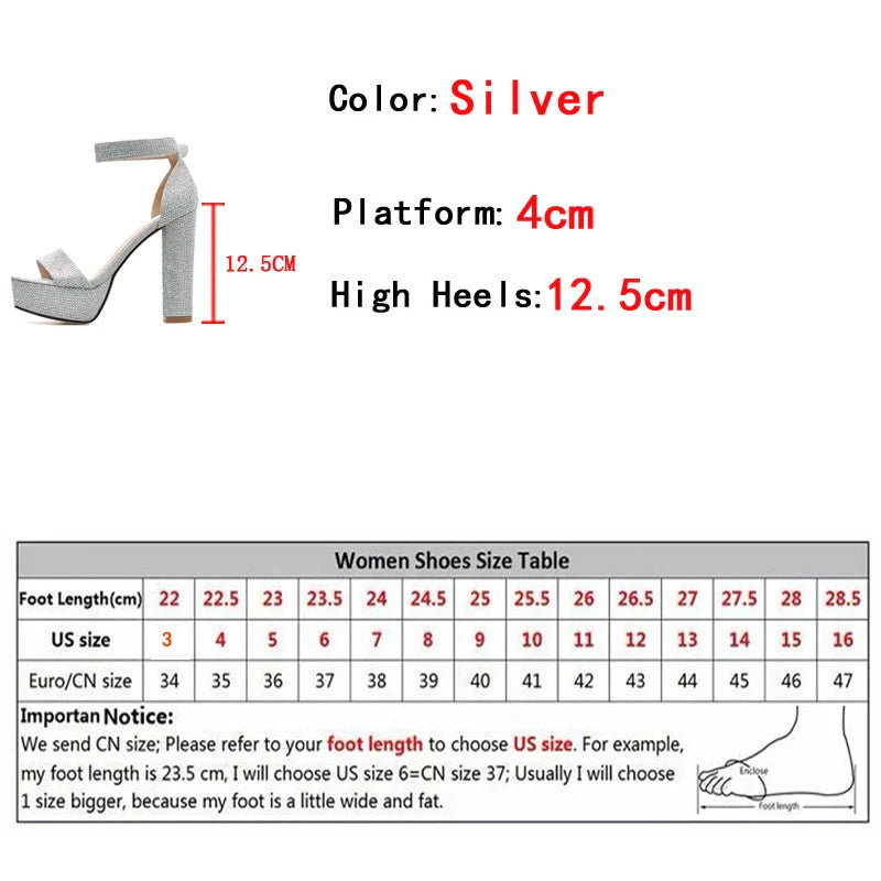 Rhinestone Platform Sandals