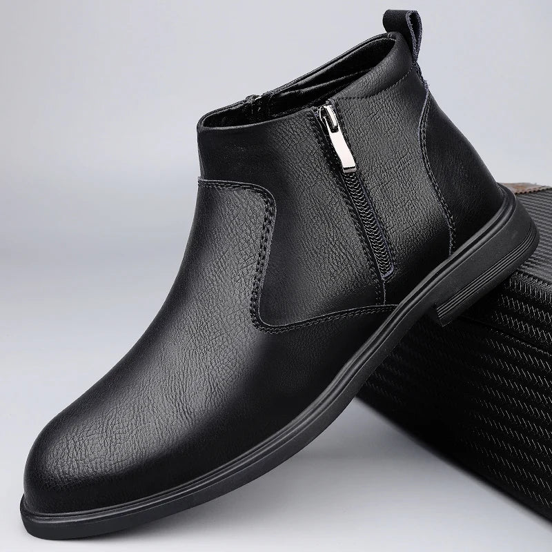 Cowhide Chelsea High-top Boots