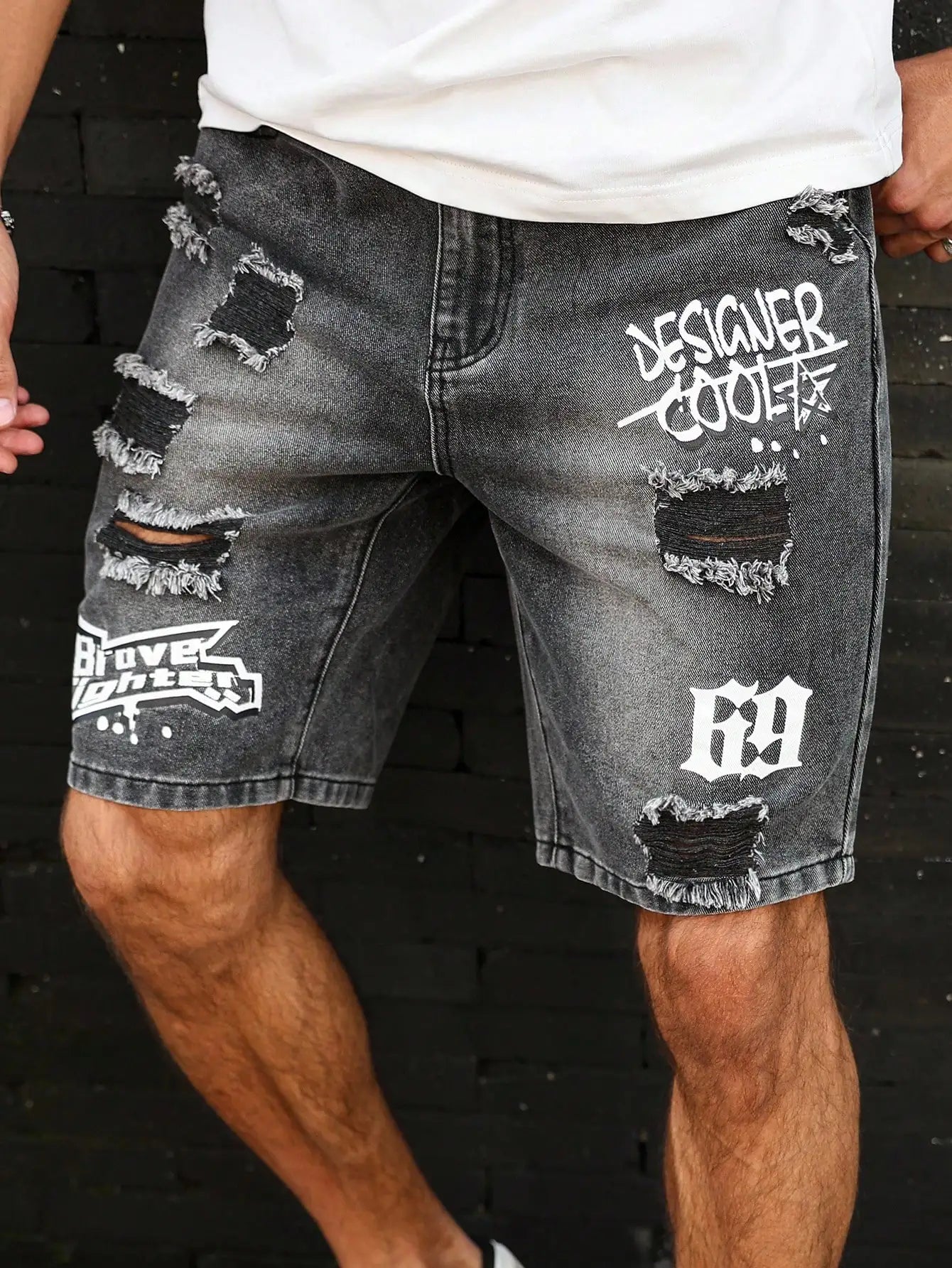 Distressed Ripped Denim Shorts