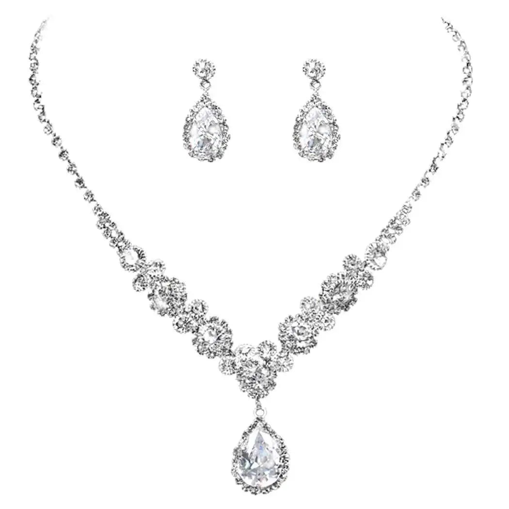 Zircon Necklace & Bracelet Set
