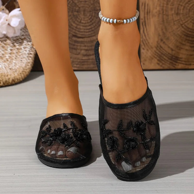 Air Mesh Print Summer Slides
