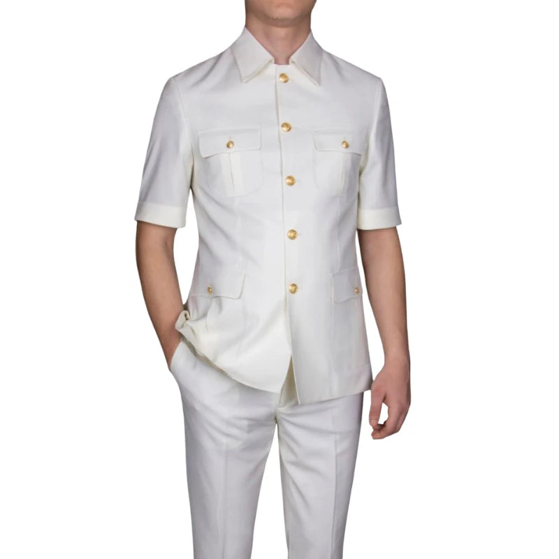 Light Purple Safari Folder-Lapel Suit