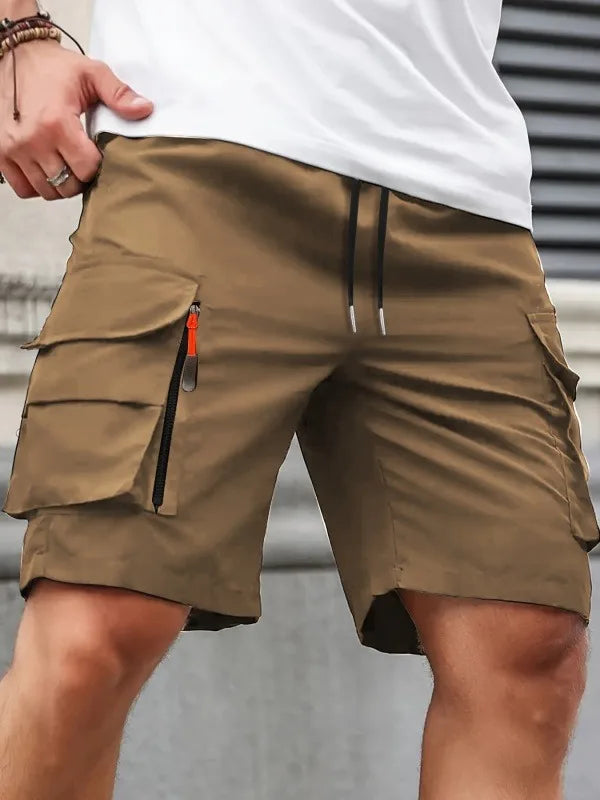 Multi-Pocket Overalls Cargo Shorts