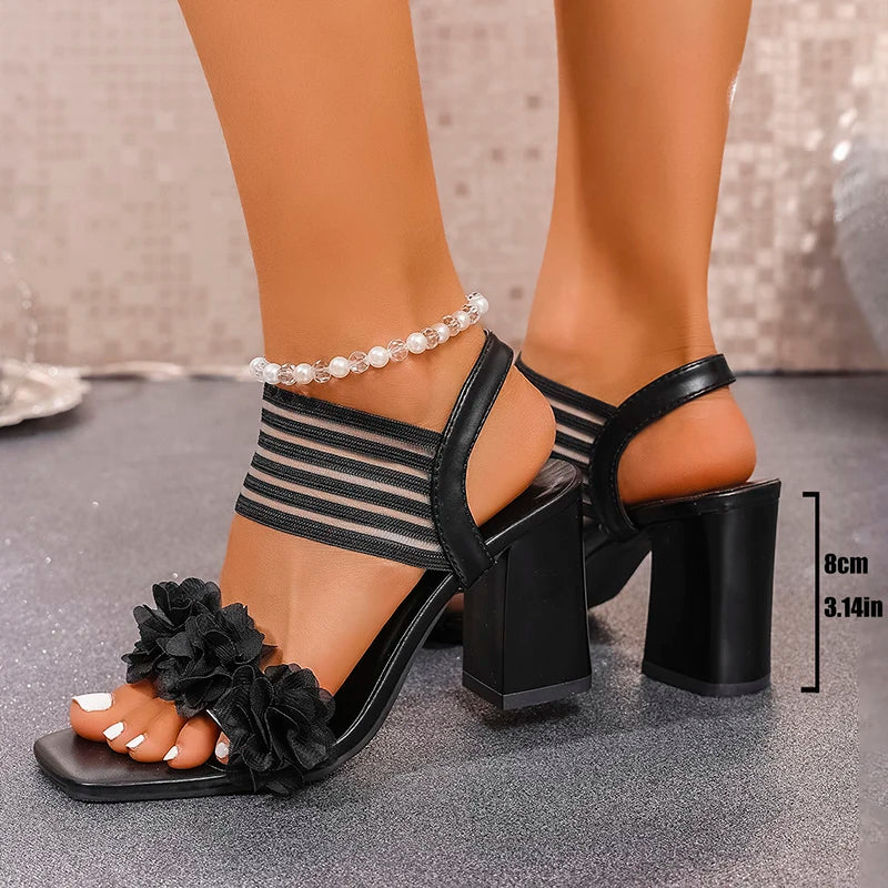 Square Heel Strap Sandals