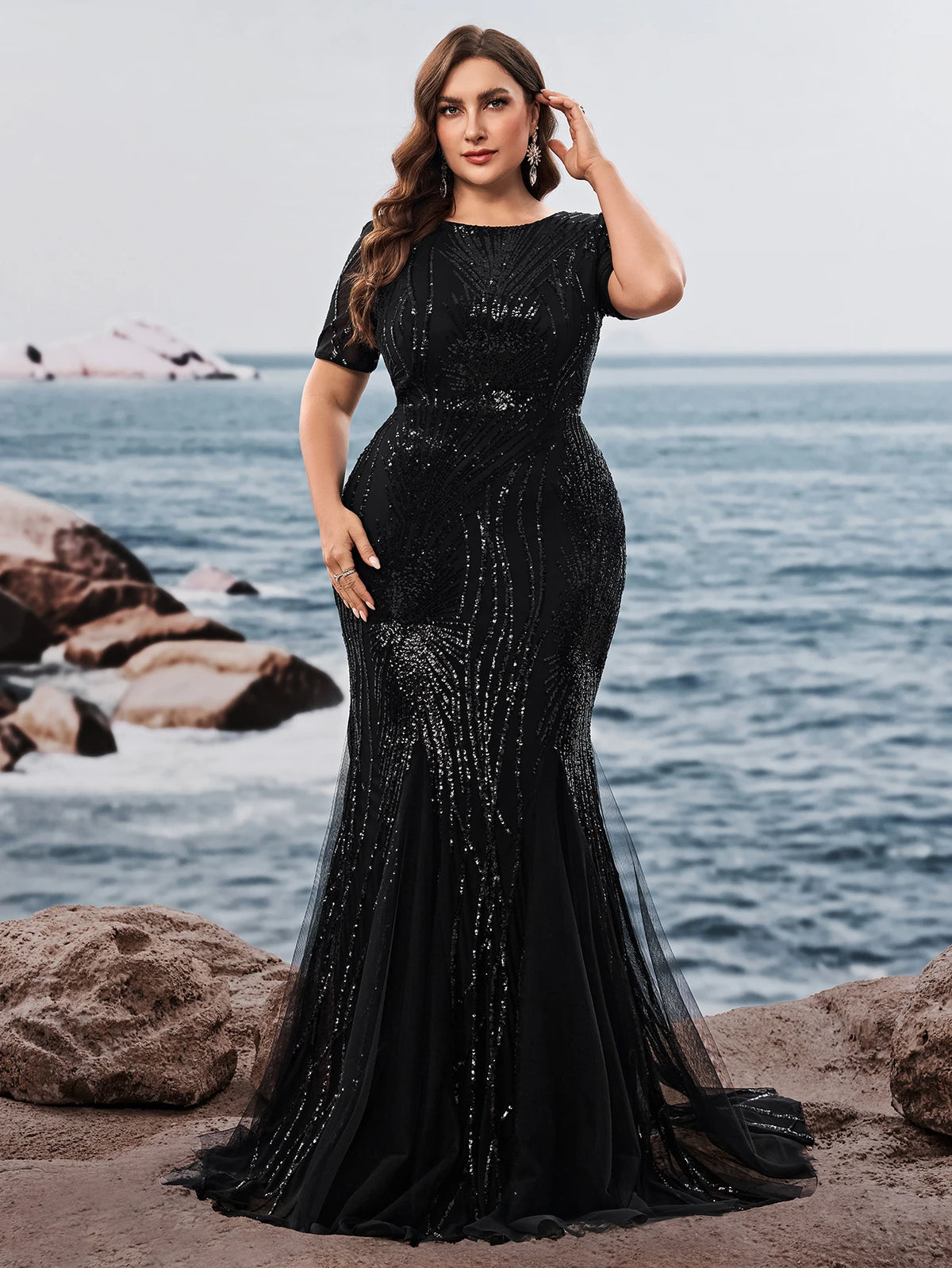 Sequin Mermaid Evening Gown