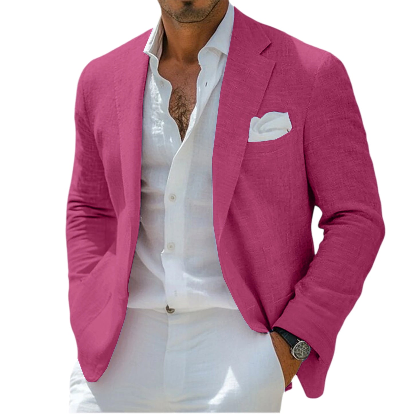 Linen Notch-Lapel Slim Sport Coat