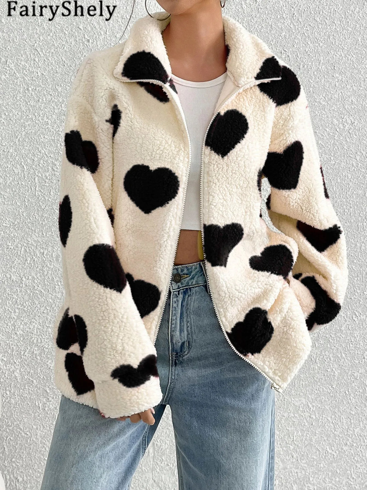 Long Leopard Print Plush Jacket