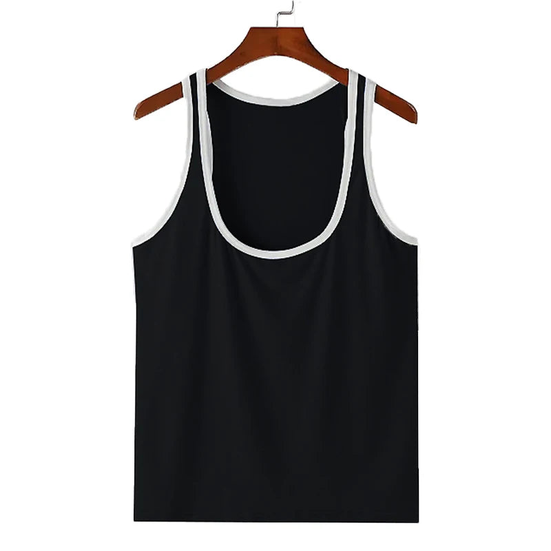 Patchwork Skinny Gym Tank Top