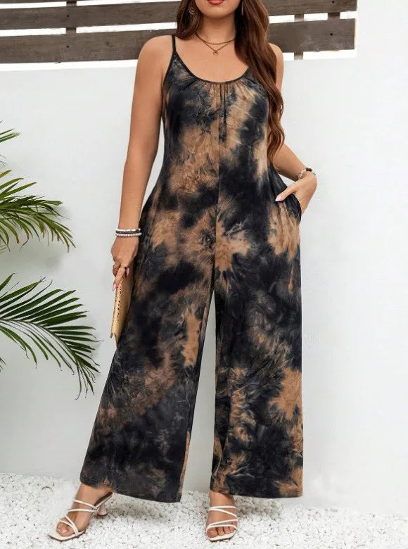 Printed Strap Vest Jumpsuit