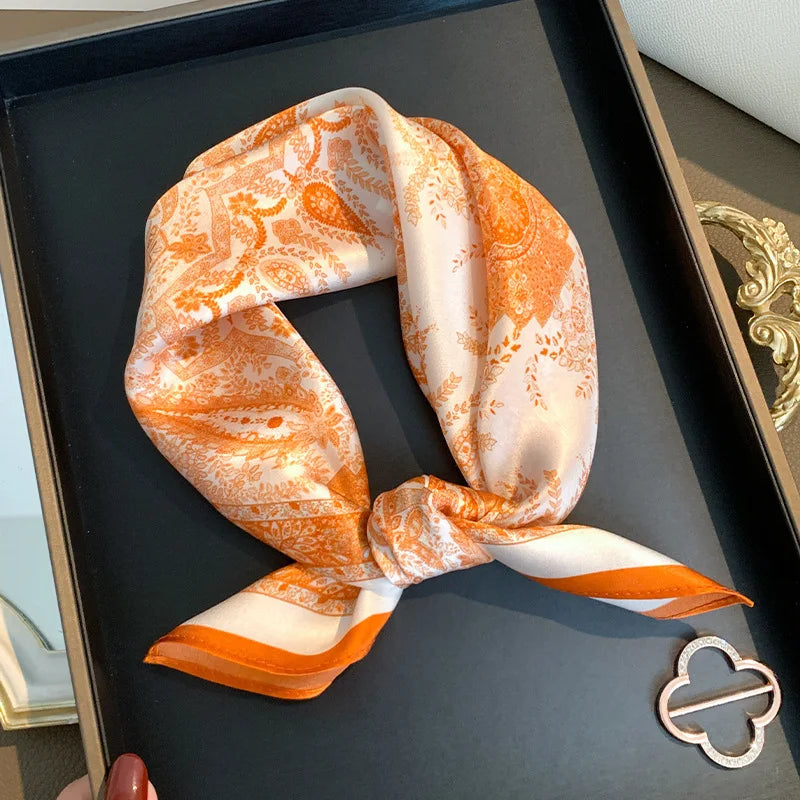 Paisley Print Satin Neck Scarf