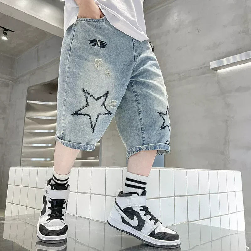 Kids Straight Denim Shorts