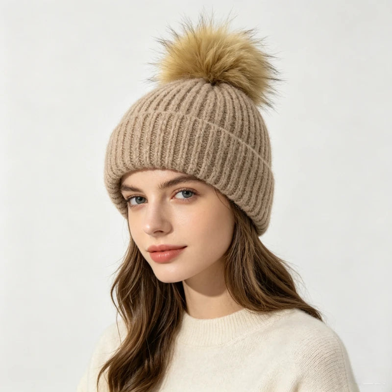 Wool Blend Pom Beanie