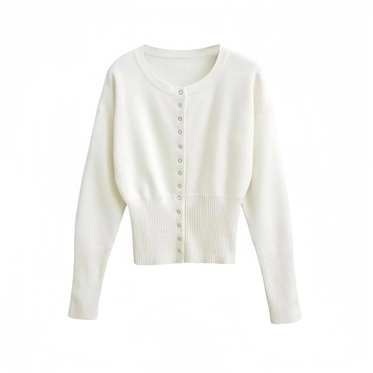 Ribbed Cropped Knit Cardigan