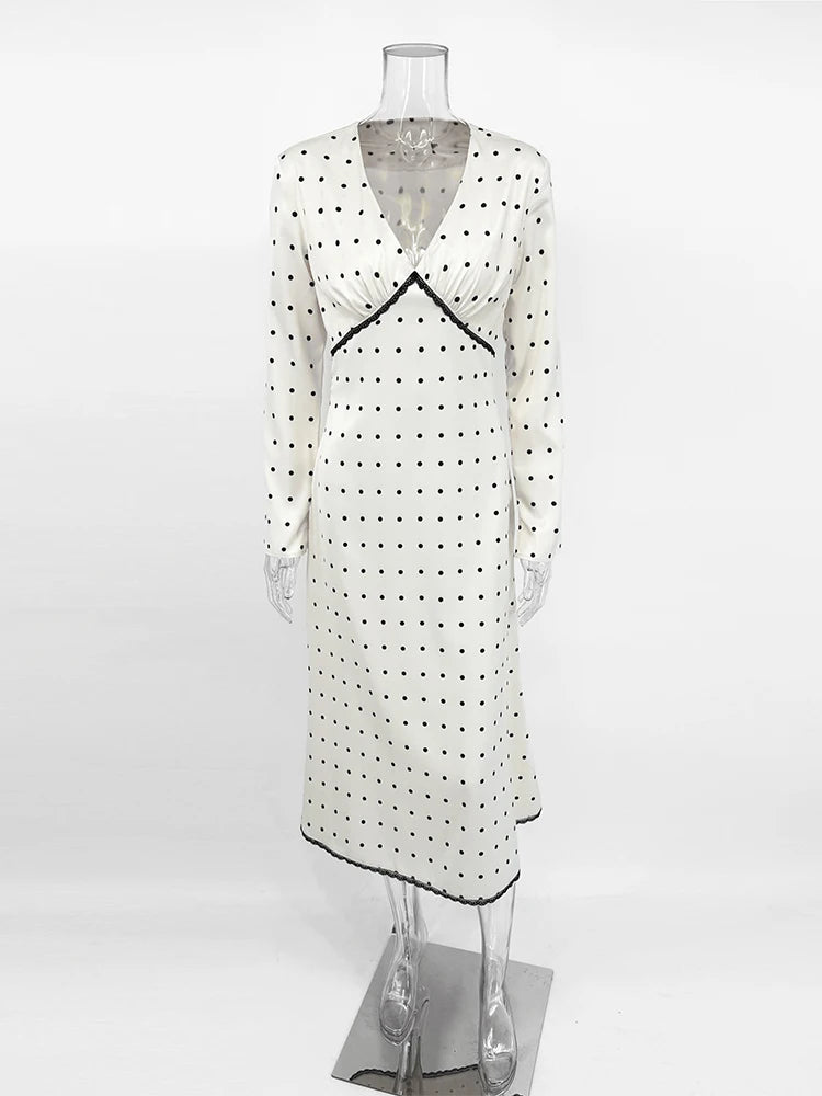 High-Waist Polka Dot Dress