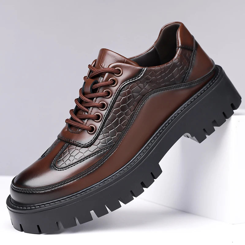 Brown Leather Retro Shoes