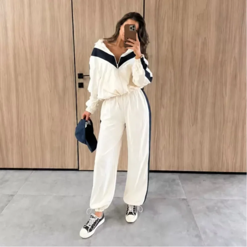 Color-Block Zip Jacket Set