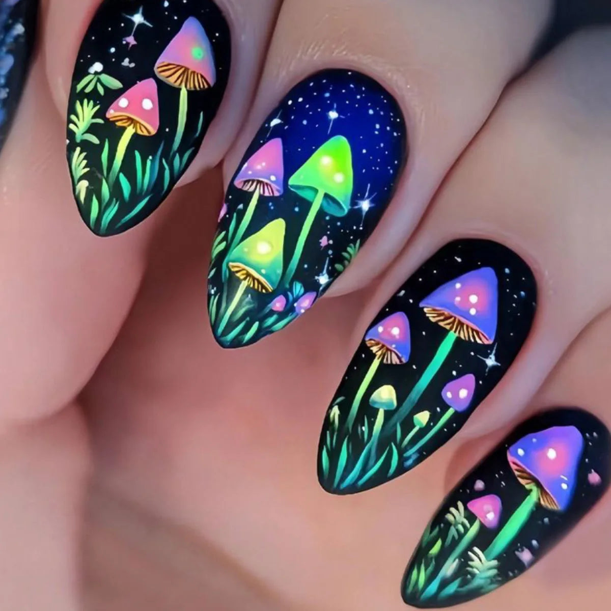 Ocean Blue Press Nails