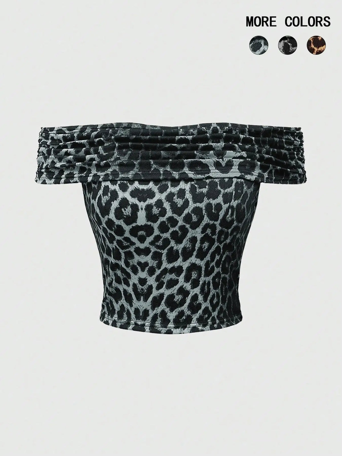 Leopard Ruffle-Shoulder Top