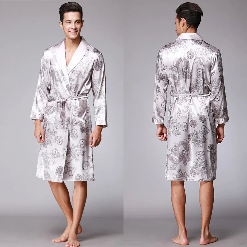 Golden Dragon Silk Bathrobe