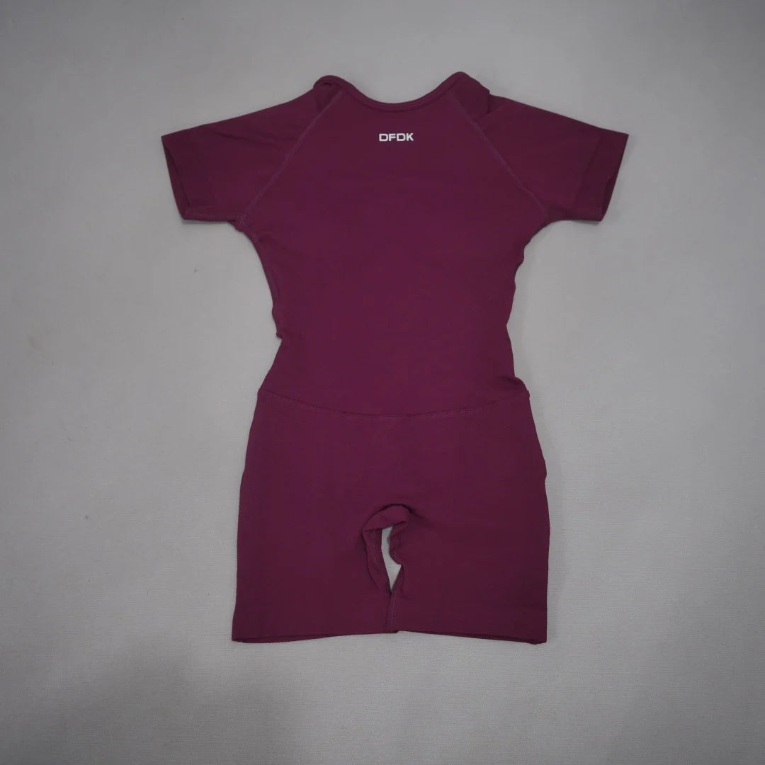 Backless Short-Sleeve Yoga Playsuit