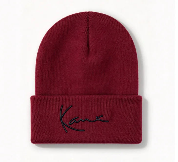 Double-Layer Embroidered Knit Hat