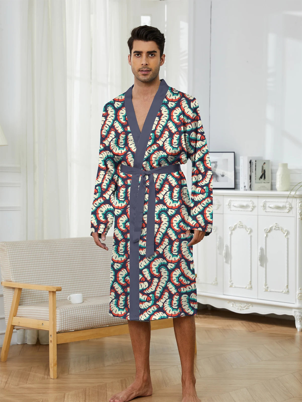 Breathable Print Long Nightgown