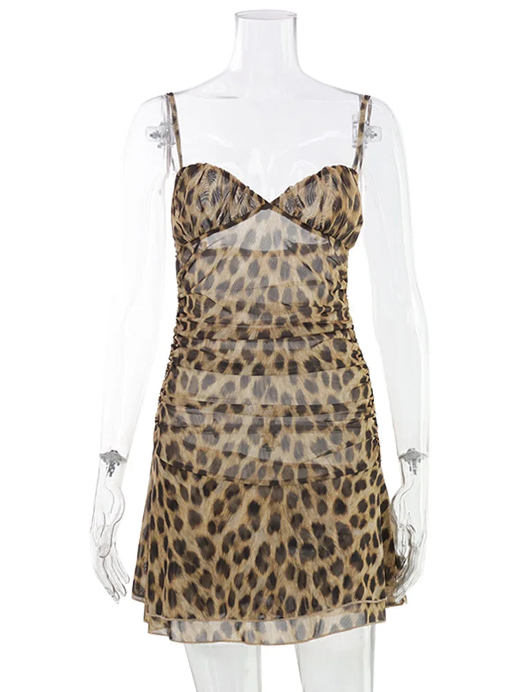 Leopard Print Camisole Mini Dress