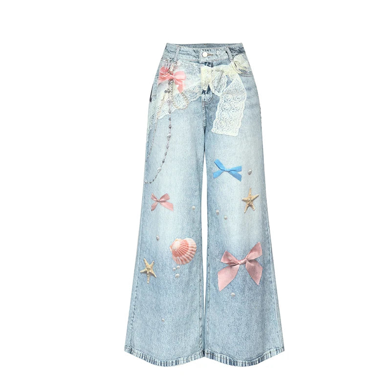 Elfsack Sea Shell Print Jeans