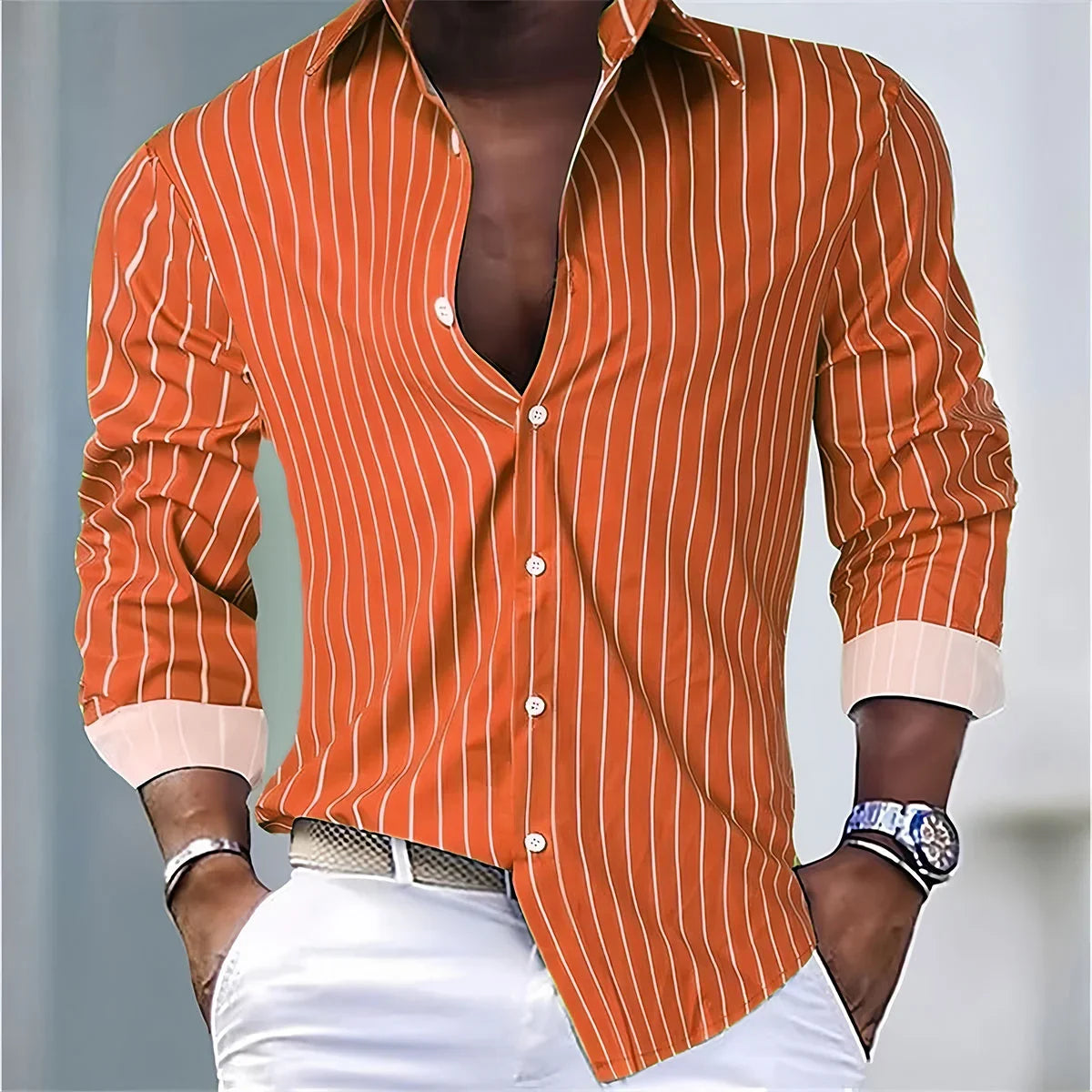 Striped Office Dress Shirt