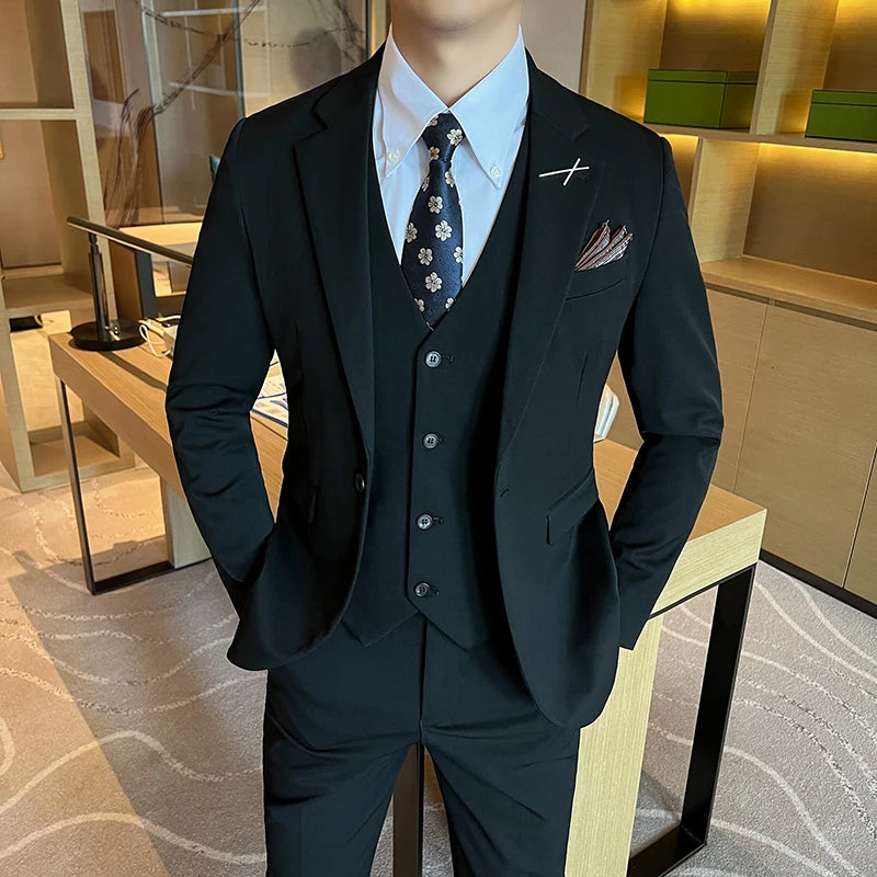 Groomsmen Three-Piece Suit Ensemble