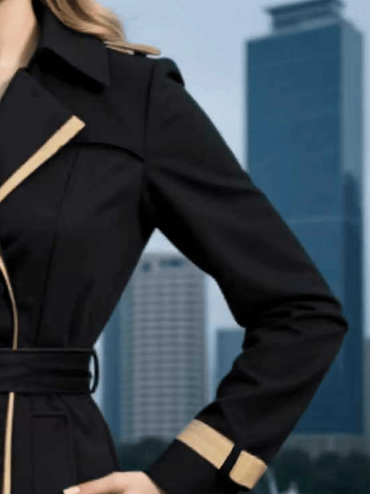 Thin Double-Breasted Trench Coat