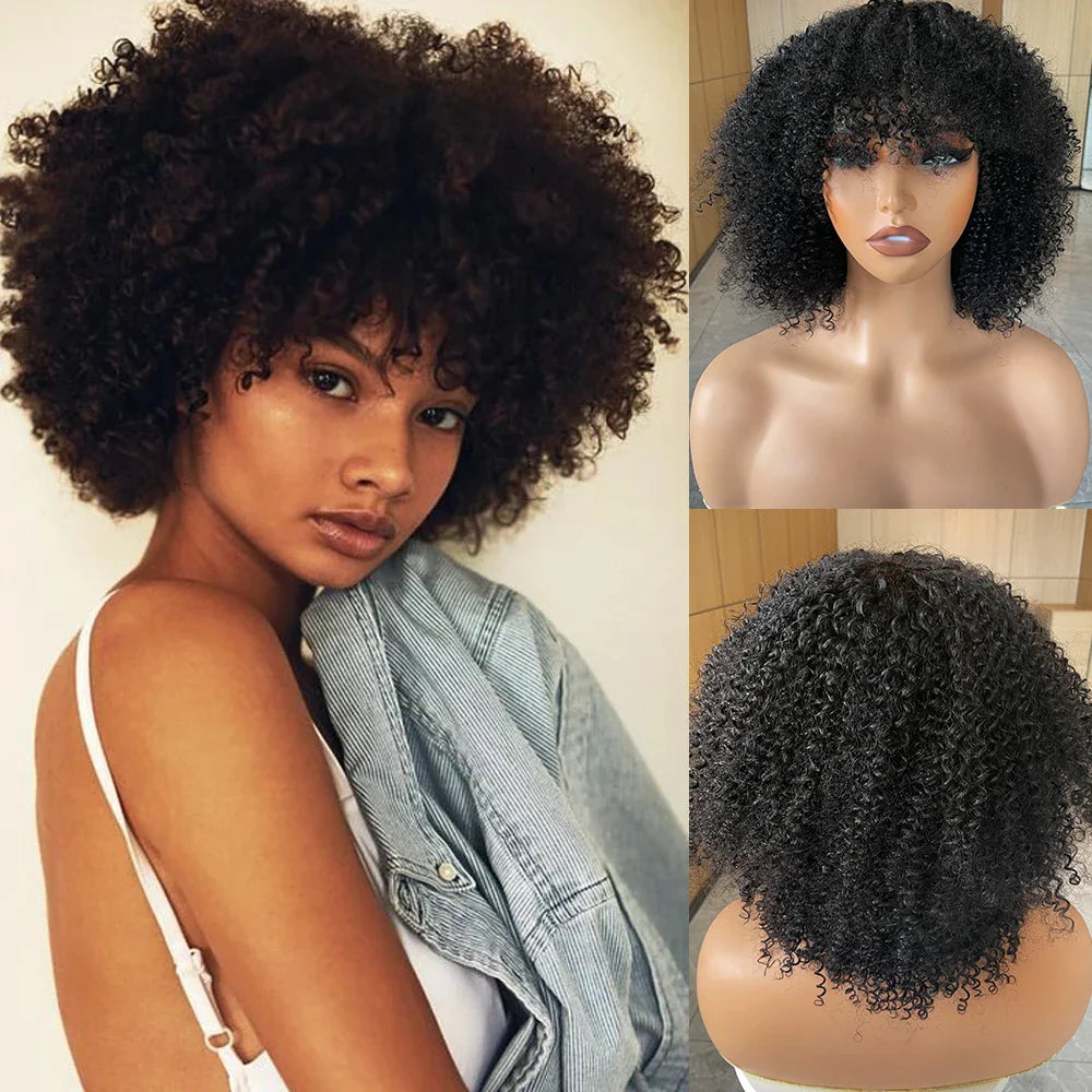Short Jerry Curl Wig