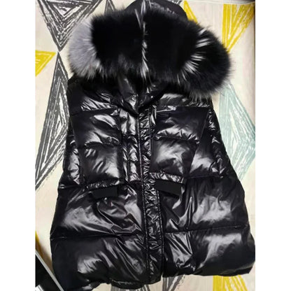 Fur Collar Hooded Down Jacket
