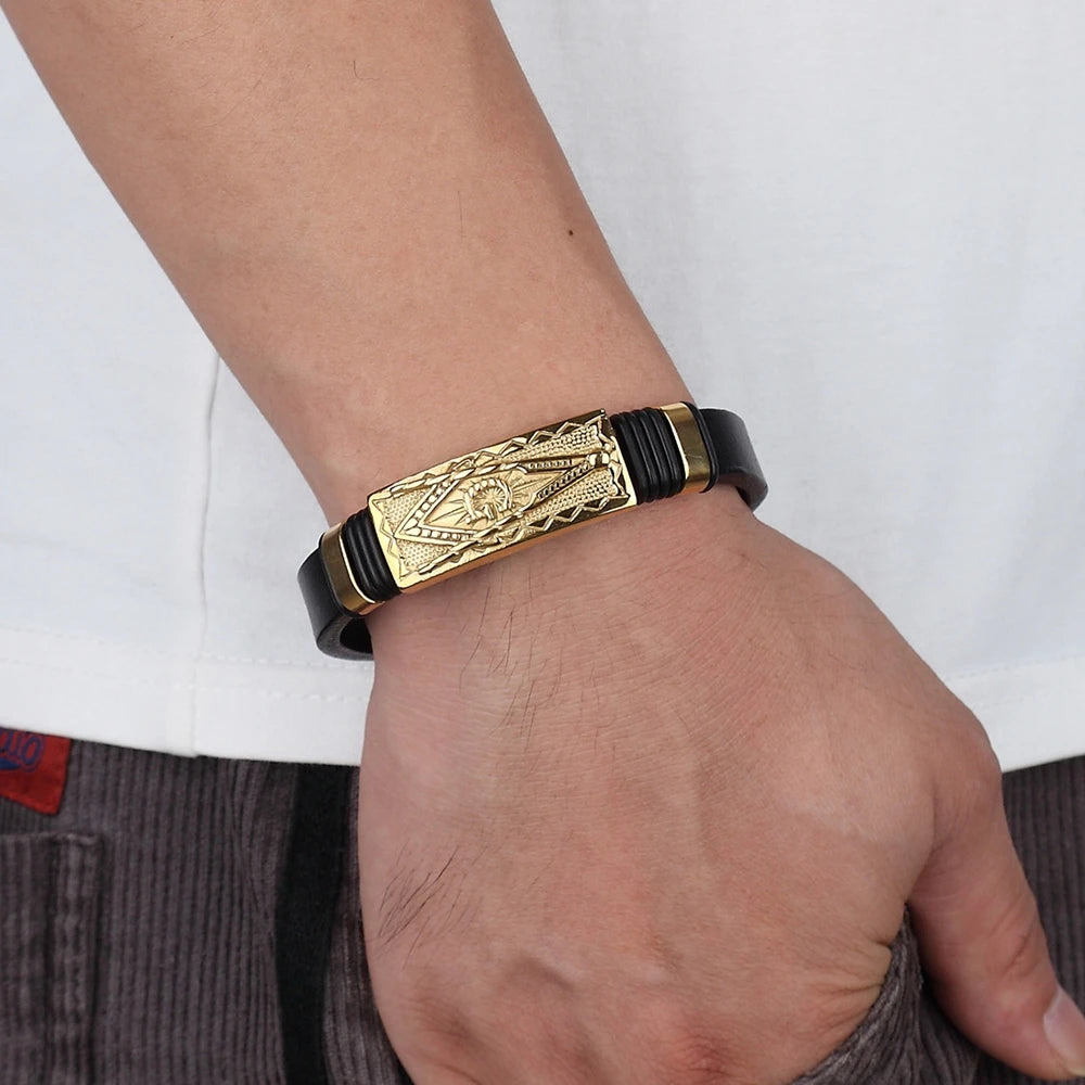 Luxury Business Braided Leather Bracelet