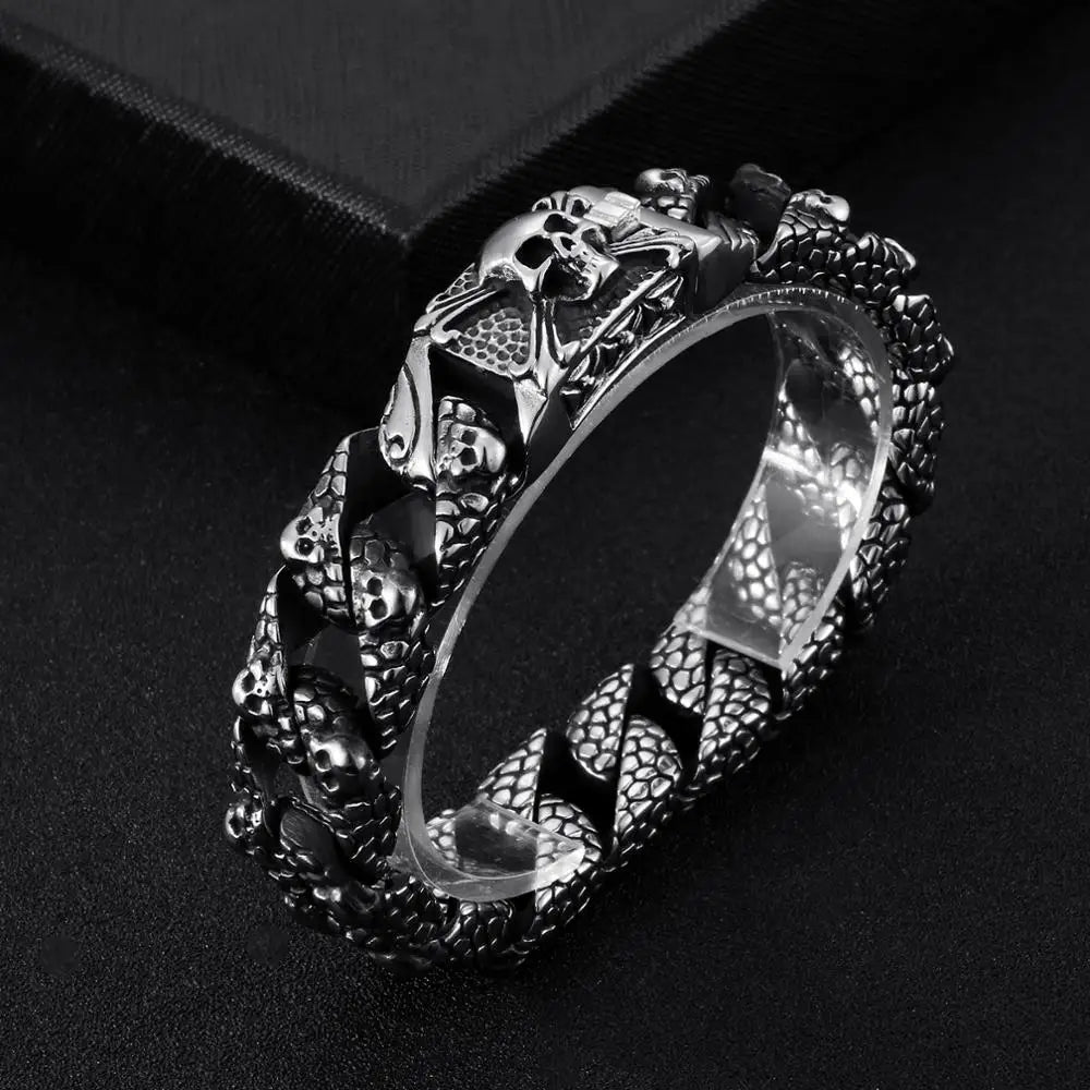 Neo-Gothic Skeleton Charm Bracelet