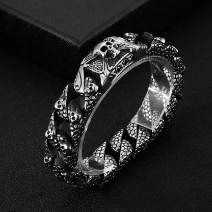Neo-Gothic Skeleton Charm Bracelet