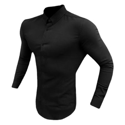 Men Solid Casual Dress Shirt