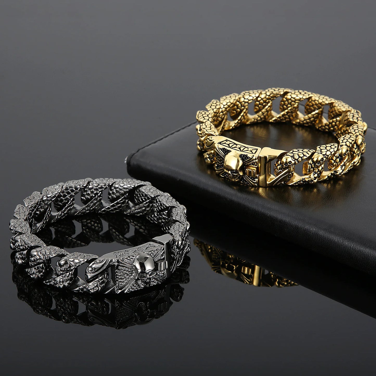 Neo-Gothic Skeleton Charm Bracelet