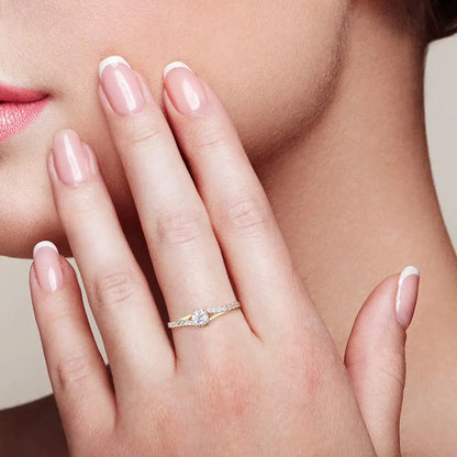 9K Gold CZ Ring
