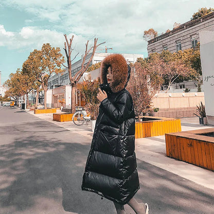 Fur Collar Hooded Down Jacket