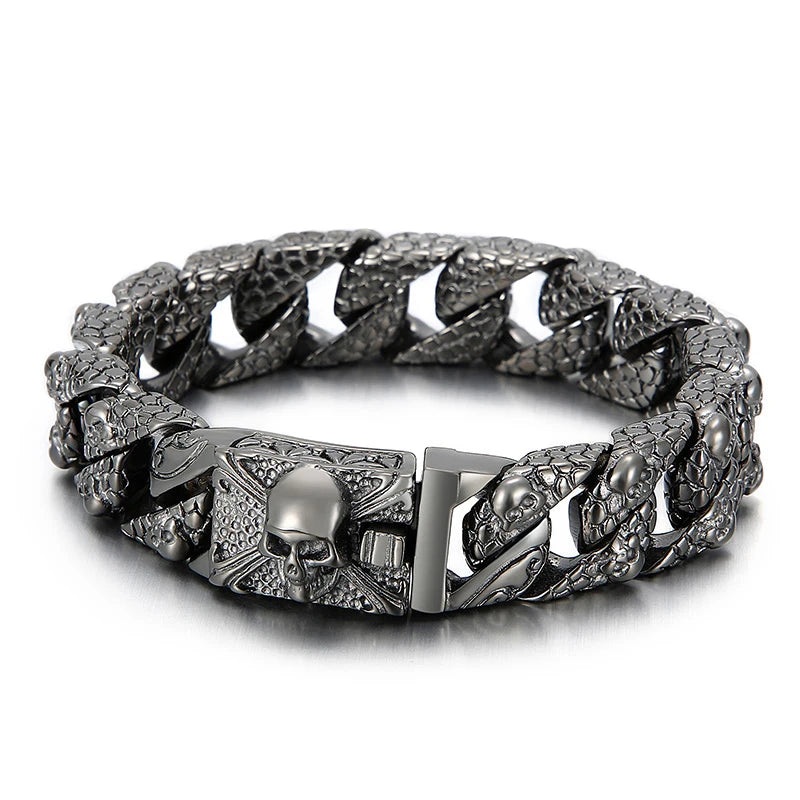 Neo-Gothic Skeleton Charm Bracelet