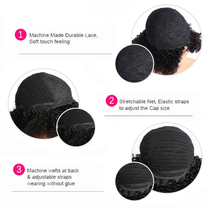 Short Jerry Curl Wig