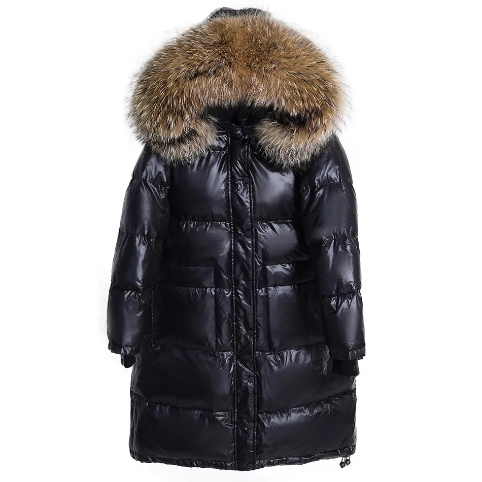Fur Collar Hooded Down Jacket