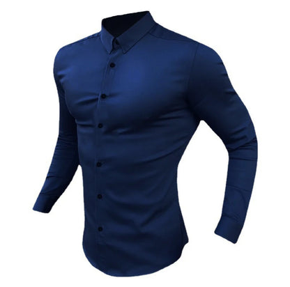 Men Solid Casual Dress Shirt